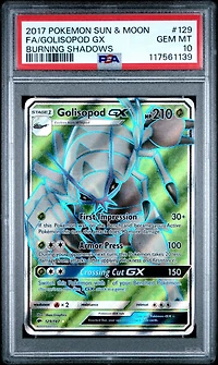 2017 Pokemon Sun & Moon Burning Shadows 129 Full Art/golisopod Gx PSA