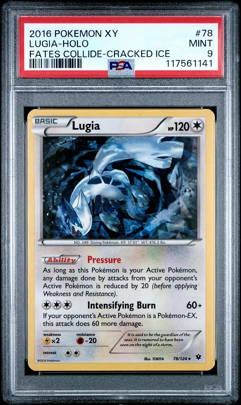 2016 Pokemon Xy Fates Collide 78 Lugia-holo Cracked Ice PSA