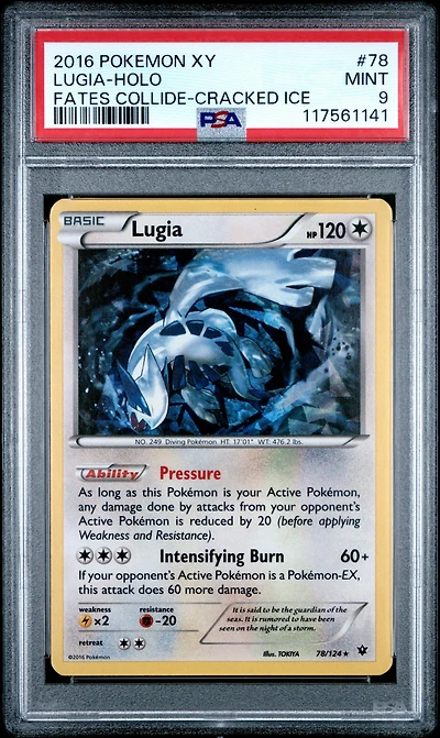 2016 Pokemon Xy Fates Collide 78 Lugia-holo Cracked Ice PSA