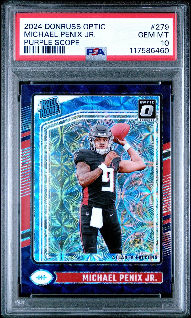 2024 Panini Donruss Optic 279 Michael Penix Jr. Purple Scope PSA