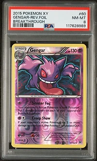 2015 Pokemon Xy Breakthrough 60 Gengar-reverse Foil PSA 8