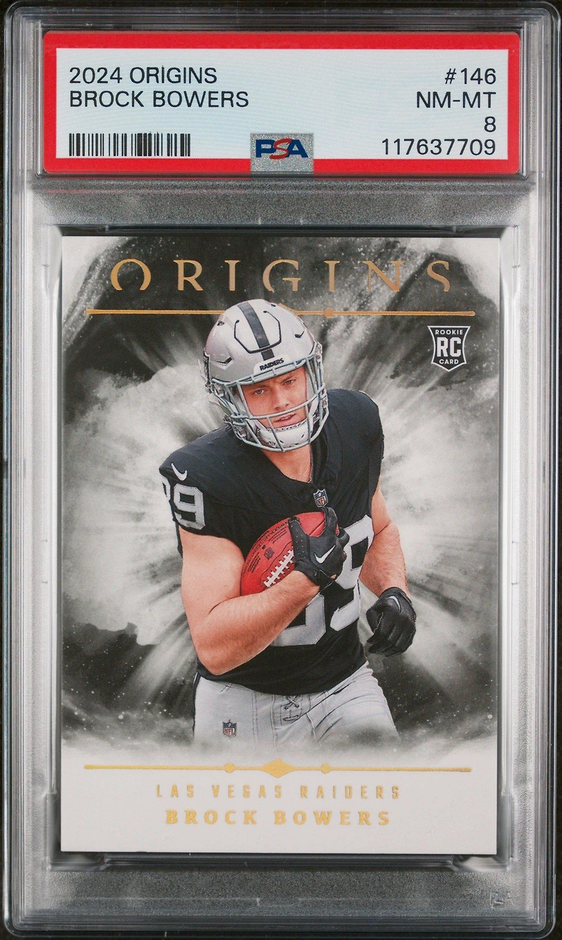 2024 Panini Origins 146 Brock Bowers PSA 8