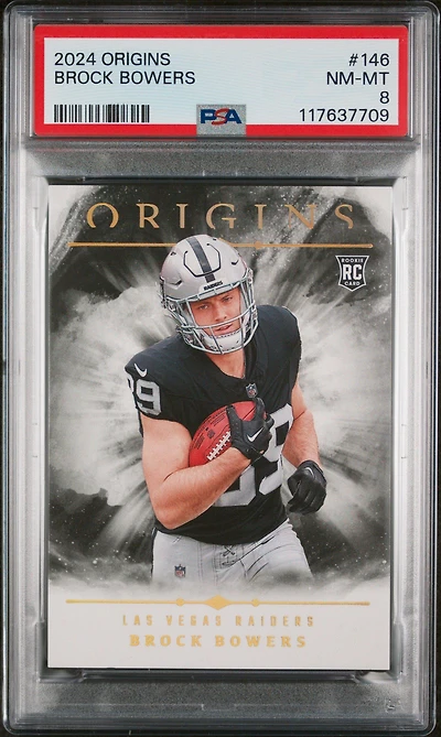 2024 Panini Origins 146 Brock Bowers PSA 8