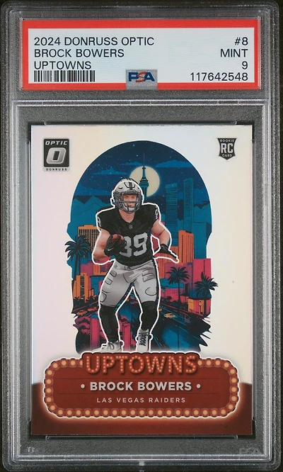 2024 Panini Donruss Optic Uptowns 8 Brock Bowers PSA
