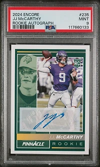 2024 Panini Encore 235 Jj Mccarthy Rookie Autograph PSA 9