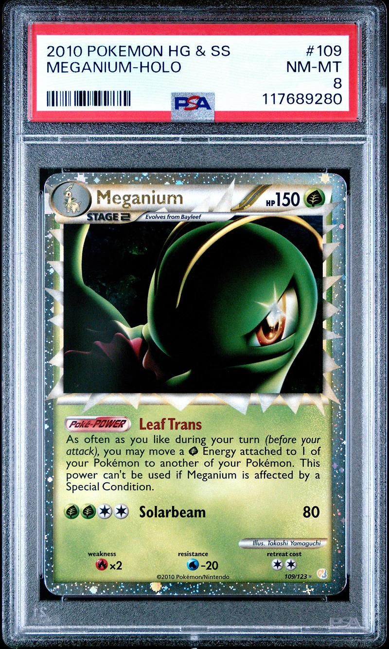 2010 Pokemon Heartgold & Soulsilver 109 Meganium-holo PSA