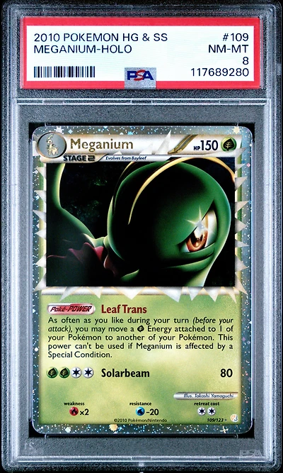 2010 Pokemon Heartgold & Soulsilver 109 Meganium-holo PSA