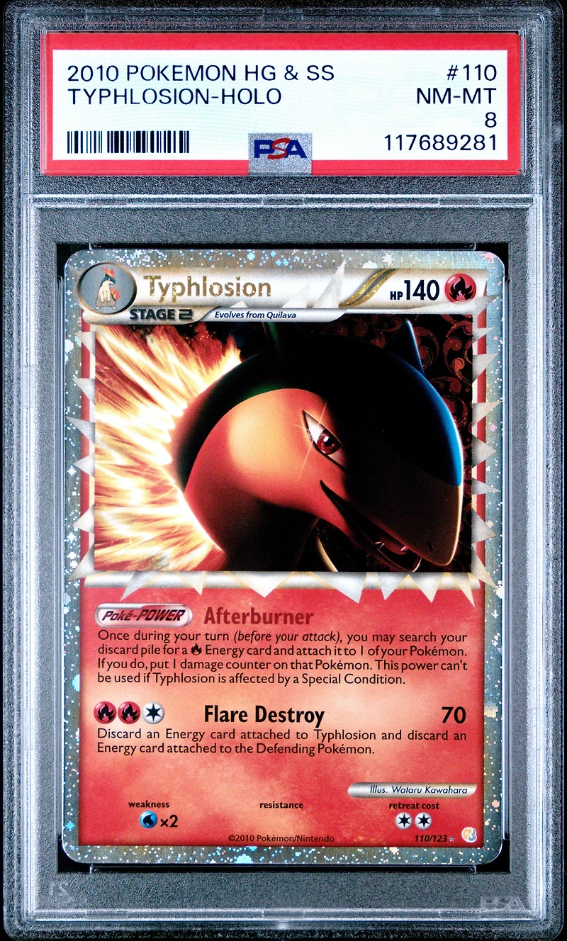 2010 Pokemon Heartgold & Soulsilver 110 Typhlosion-holo PSA 8
