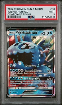 2017 Pokemon Sun & Moon Guardians Rising 38 Wishiwashi Gx PSA