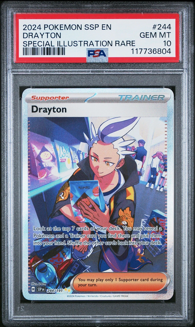 2024 Pokemon Ssp En-surging Sparks 244 Drayton Special Illustration Rare PSA