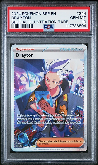 2024 Pokemon Ssp En-surging Sparks 244 Drayton Special Illustration Rare PSA