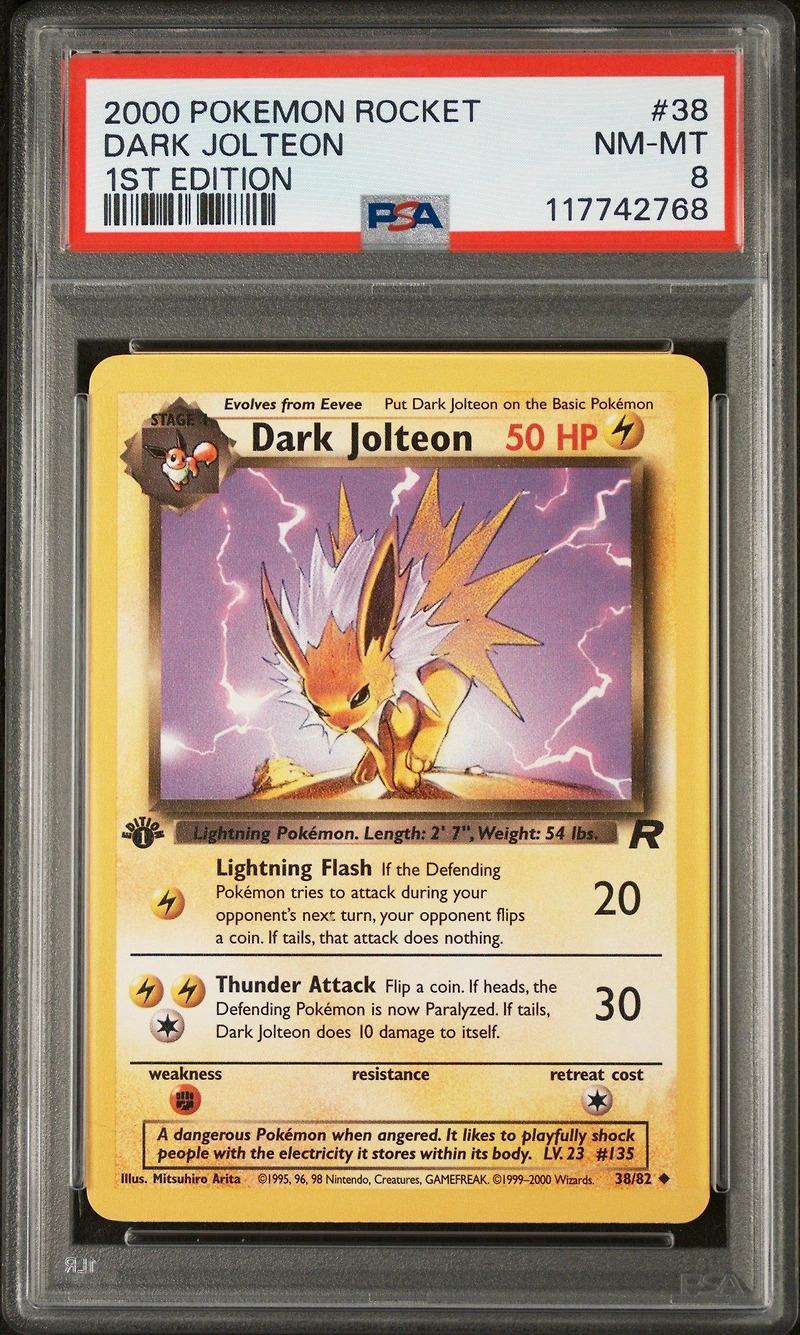 2000 Pokemon Rocket 38 Dark Jolteon 1st Edition PSA