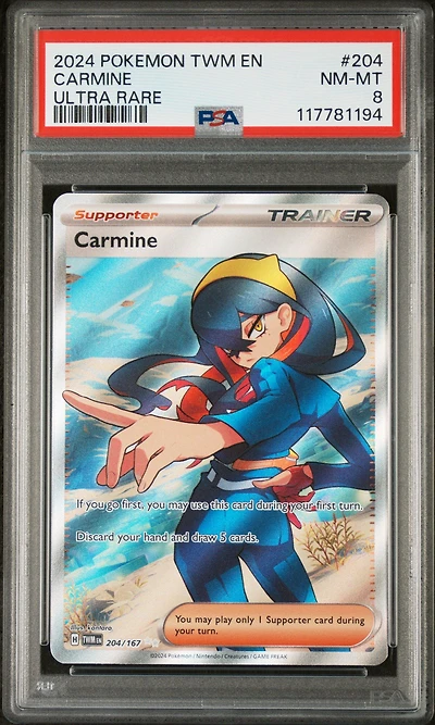 2024 Pokemon Twm En-twilight Masquerade 204 Carmine Ultra Rare PSA