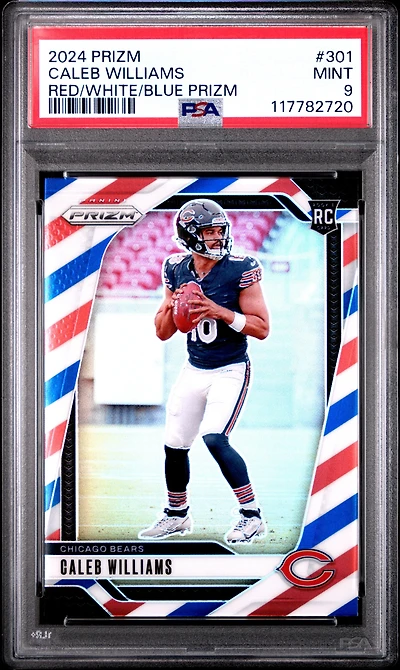 2024 Panini Prizm 301 Caleb Williams Red/white/blue Prizm PSA 9