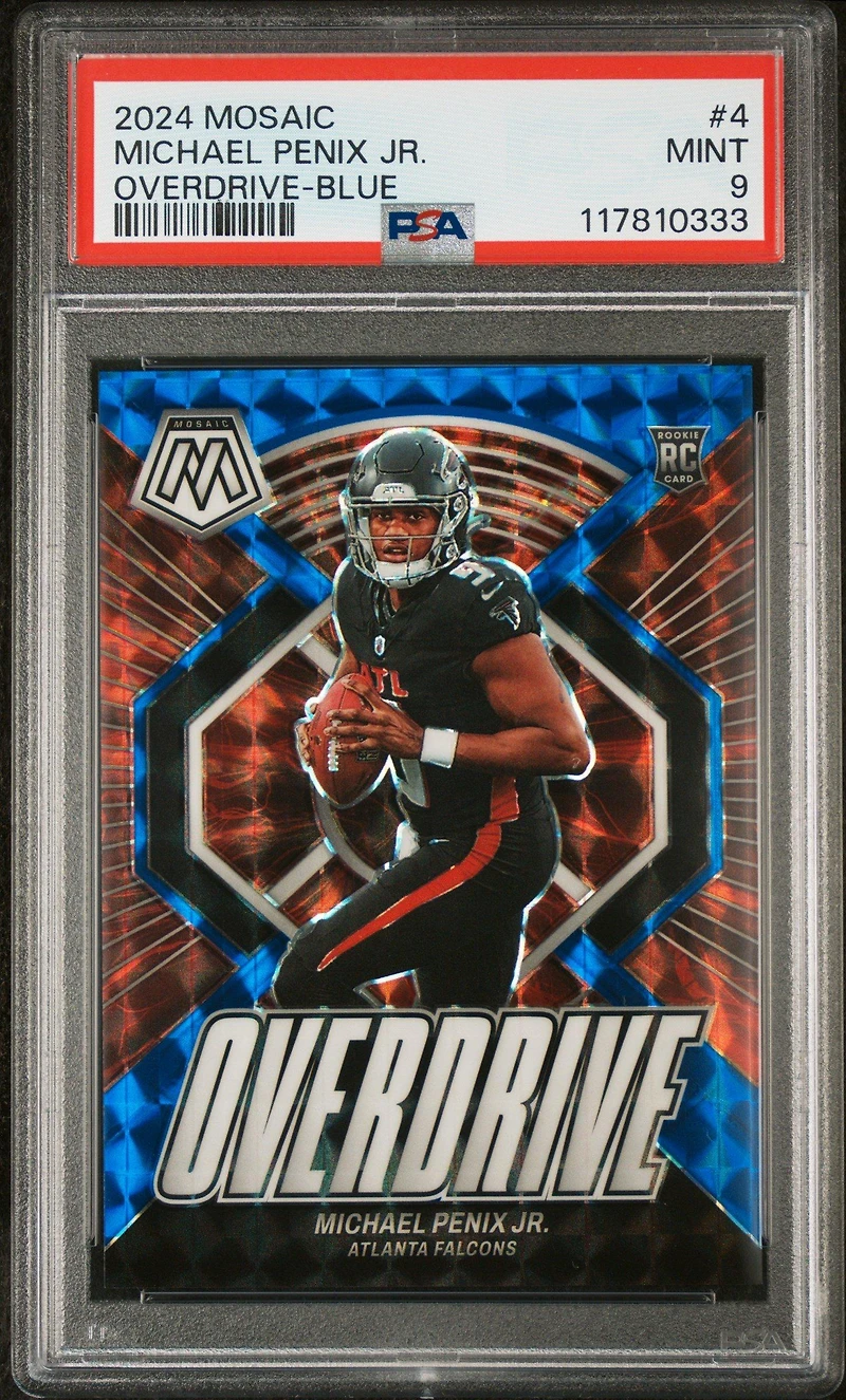 2024 Panini Mosaic Overdrive 4 Michael Penix Jr. Blue PSA 9