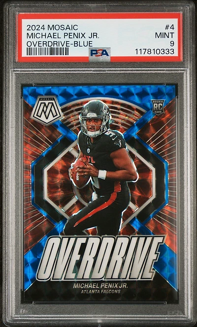 2024 Panini Mosaic Overdrive 4 Michael Penix Jr. Blue PSA 9