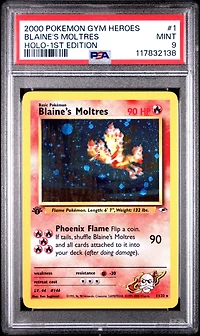 2000 Pokemon Gym Heroes 1 Blaine's Moltres Holo-1st Edition PSA