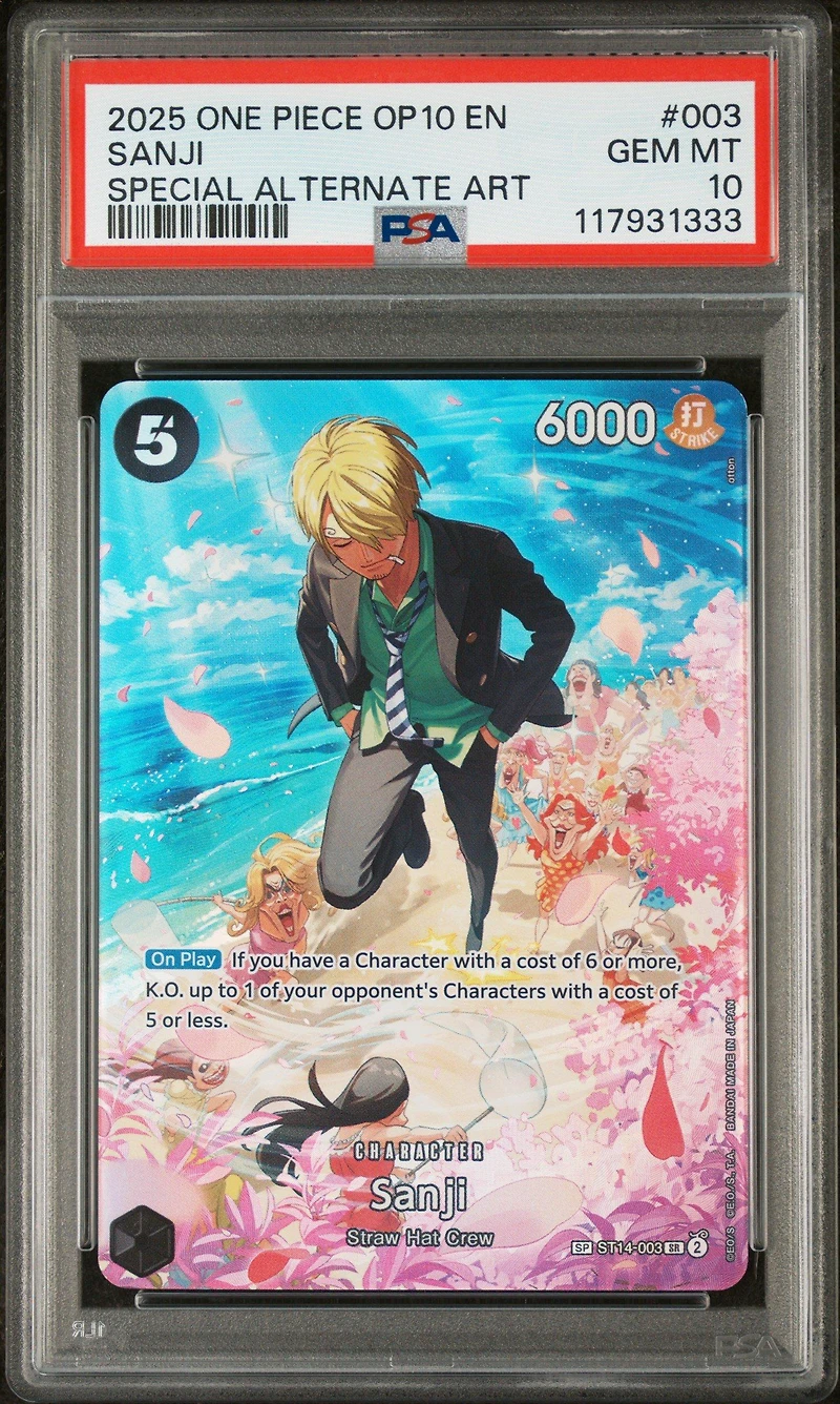 2025 One Piece Op10-royal Blood 003 Sanji Special Alternate Art PSA 10