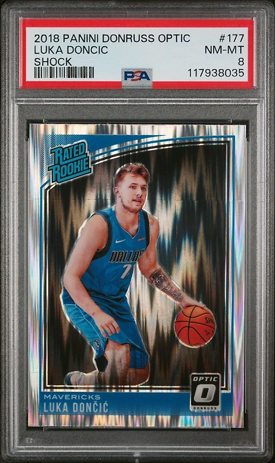 2018 Panini Donruss Optic 177 Luka Doncic Shock PSA