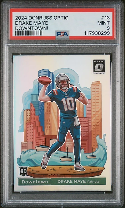 2024 Panini Donruss Optic Downtown! 13 Drake Maye PSA 9