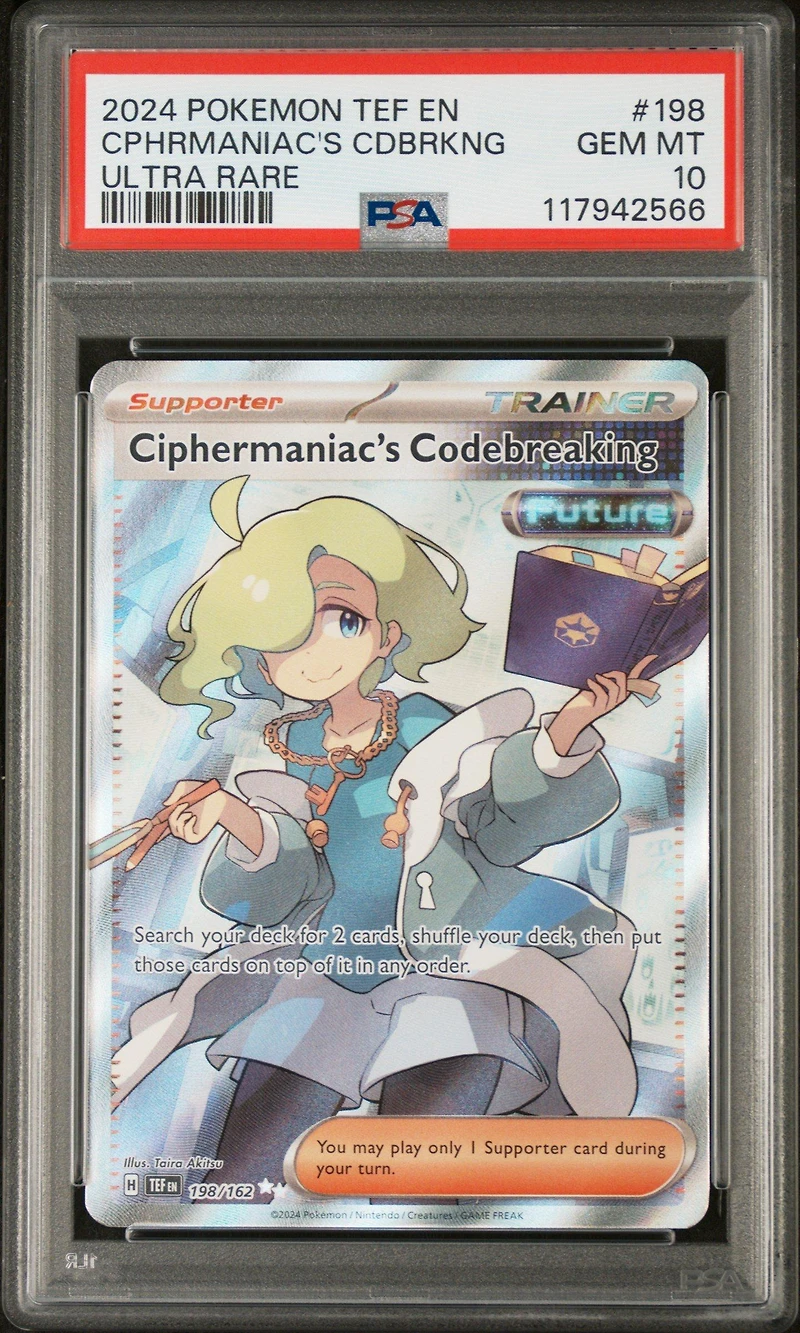 2024 Pokemon Tef En-temporal Forces 198 Ciphermaniac's Codebreaking Ultra Rare PSA