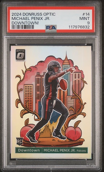 2024 Panini Donruss Optic Downtown! 14 Michael Penix Jr. PSA 9