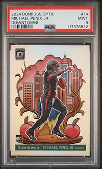 2024 Panini Donruss Optic Downtown! 14 Michael Penix Jr. PSA 9