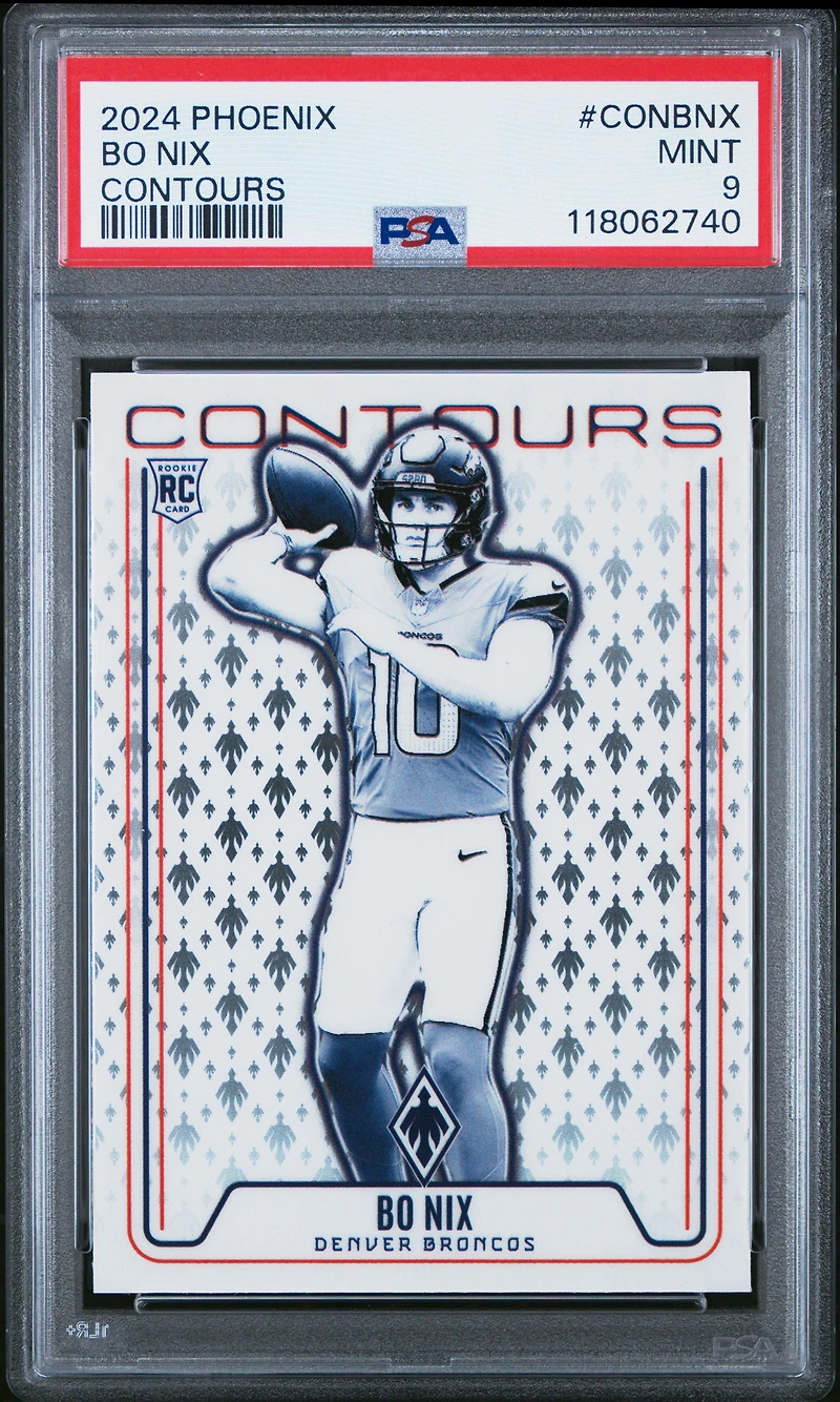 2024 Panini Phoenix Contours Conbnx Bo Nix PSA 9