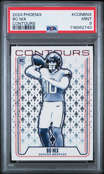 2024 Panini Phoenix Contours Conbnx Bo Nix PSA 9