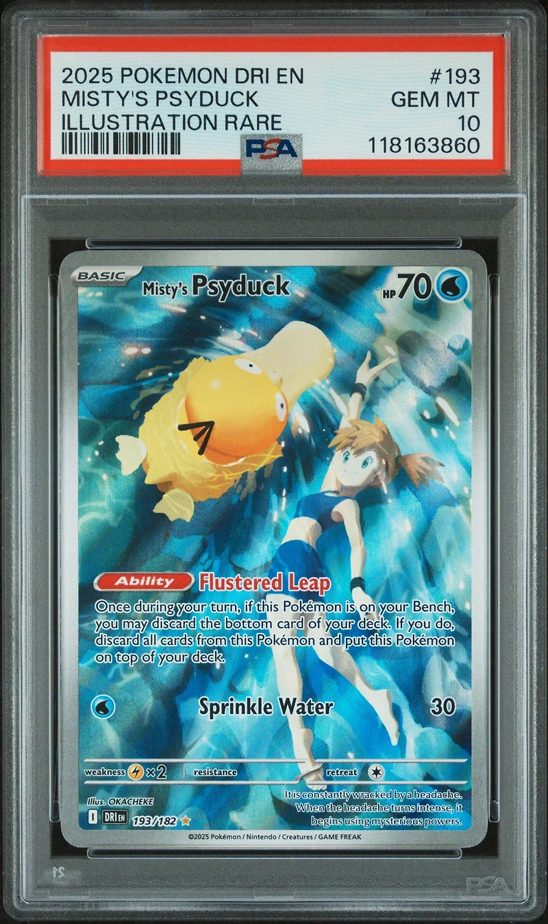 2025 Pokemon Dri En-destined Rivals 193 Misty's Psyduck Illustration Rare PSA
