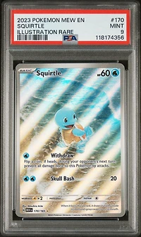 2023 Pokemon Mew En-151 170 Squirtle Illustration Rare PSA 9