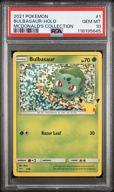2021 Pokemon Mcdonald's Collection 1 Bulbasaur-holo PSA