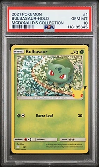 2021 Pokemon Mcdonald's Collection 1 Bulbasaur-holo PSA