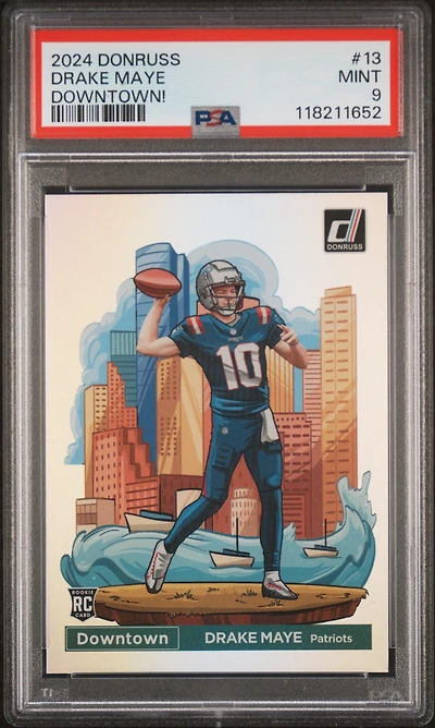 2024 Panini Donruss Downtown! 13 Drake Maye PSA