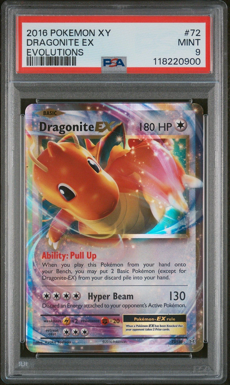 2016 Pokemon Xy Evolutions 72 Dragonite Ex PSA