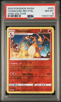 2020 Pokemon Sword & Shield Vivid Voltage 025 Charizard-reverse Foil PSA