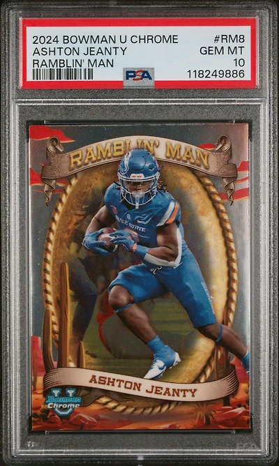 2024 Bowman University Chrome Ramblin' Man Rm8 Ashton Jeanty PSA 10