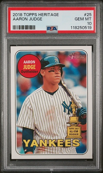 2018 Topps Heritage 25 Aaron Judge PSA 10