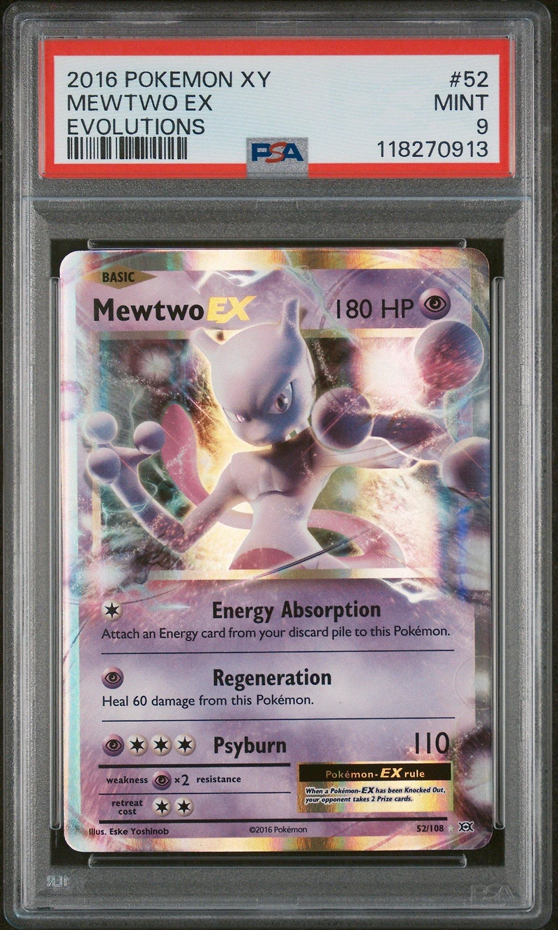 2016 Pokemon Xy Evolutions 52 Mewtwo Ex PSA