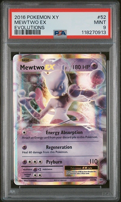 2016 Pokemon Xy Evolutions 52 Mewtwo Ex PSA