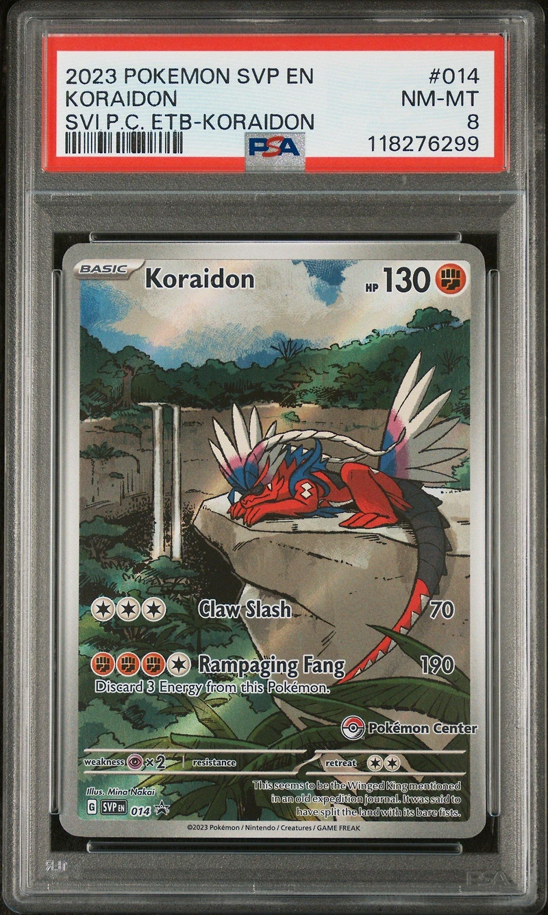 2023 Pokemon Svp En-sv Black Star Promo 014 Koraidon Scarlet & Violet Pokemon Center Elite Trainer Box-koraidon PSA 8