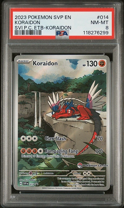 2023 Pokemon Svp En-sv Black Star Promo 014 Koraidon Scarlet & Violet Pokemon Center Elite Trainer Box-koraidon PSA 8