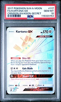 2017 Pokemon Sun & Moon Crimson Invasion 117 Full Art/kartana Gx Secret PSA 10