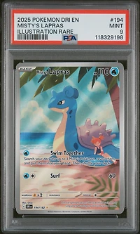 2025 Pokemon Dri En-destined Rivals 194 Misty's Lapras Illustration Rare PSA