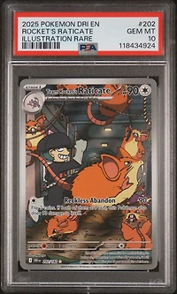2025 Pokemon Dri En-destined Rivals 202 Team Rocket's Raticate Illustration Rare PSA