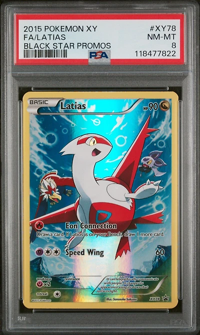 2015 Pokemon Xy Black Star Promos Xy78 Full Art/latias PSA 8