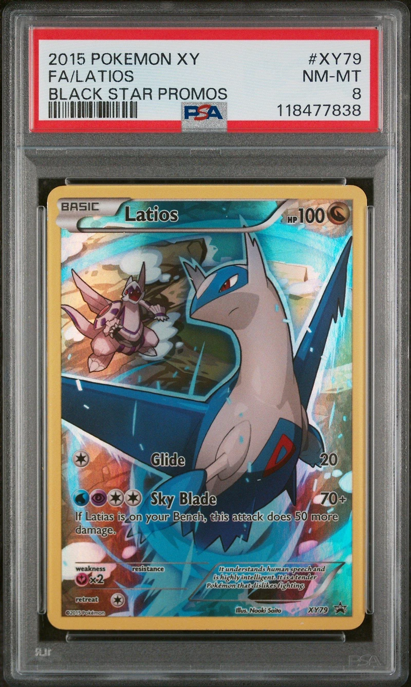 2015 Pokemon Xy Black Star Promos Xy79 Full Art/latios PSA 8