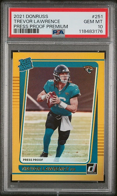 2021 Panini Donruss 251 Trevor Lawrence Press Proof Premium PSA 10