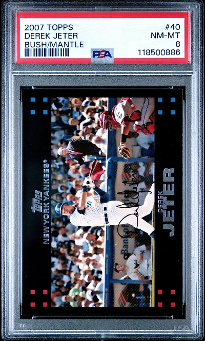2007 Topps 40 Derek Jeter Bush/mantle PSA 8