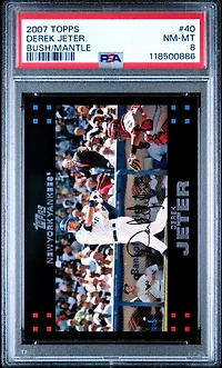 2007 Topps 40 Derek Jeter Bush/mantle PSA 8